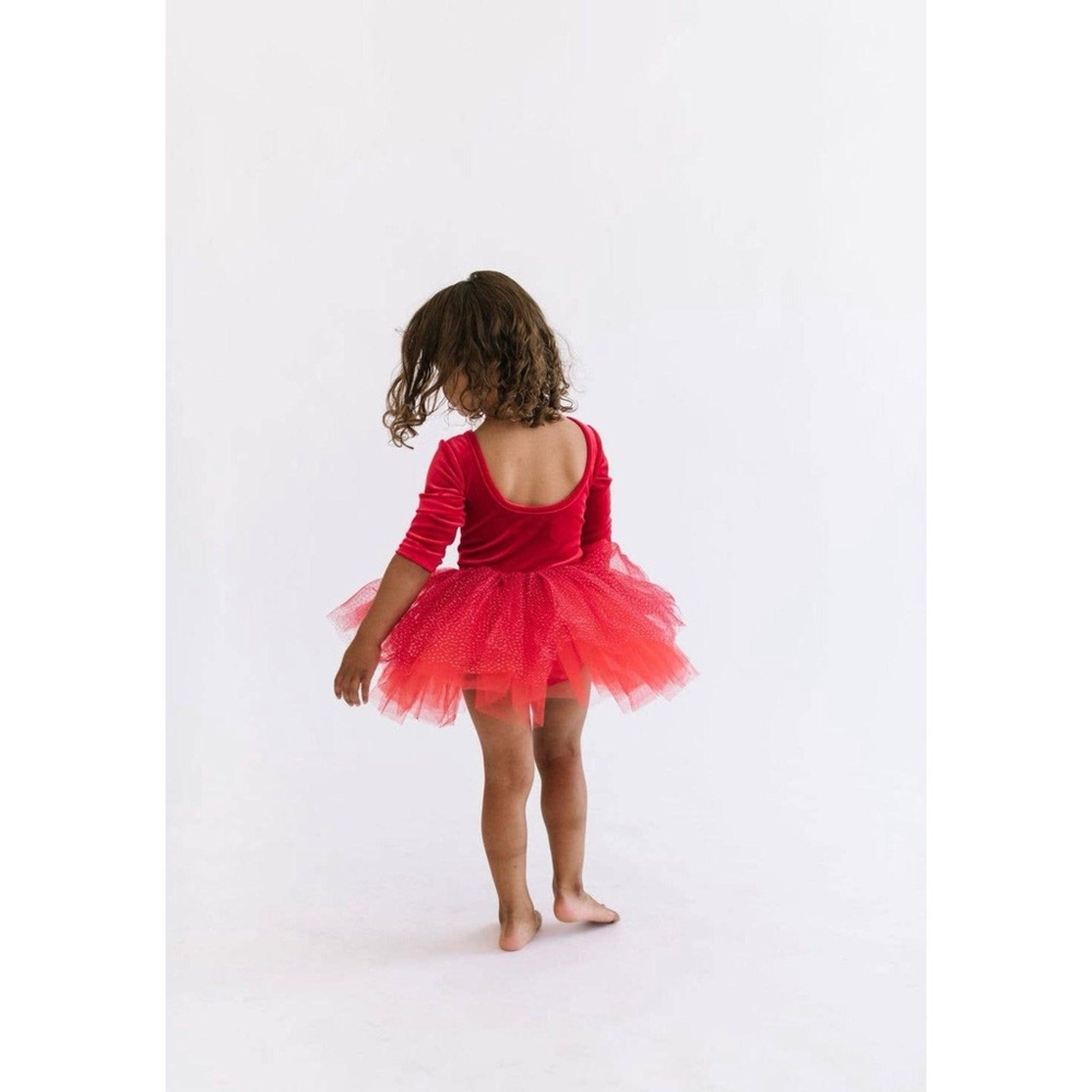 Ollie Jay | Ellie Tutu in Red Sparkle – Kids Red Velvet Tulle Dress